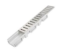 GUOXIAD Canale di Drenaggio in Resina Ad Alta Resistenza con Griglia, Trincea di Drenaggio Assemblata Lunga 50 Cm, Mini Sistemi di Drenaggio da 10x6 Cm, Canale di Drenaggio(Single Row)