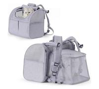 GUOXIAD Large Space Cat Backpack, Capsule Pet Bag, Expandable Breathable Cat Bag, Outdoor Portable Dog Kit(Grey)