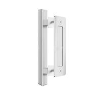 GUOXIAD Maniglia For Porta Scorrevole Resistente Da 30 Cm, Set Da Tirare E Spingere In Acciaio, Impugnatura In Legno Bifacciale(Stainless Steel Silver Square)