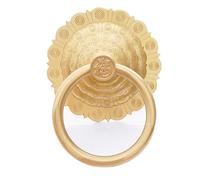 GUOXIAD Maniglia In Rame, Batacchio Antico A Forma Di Petalo, Set Di Maniglie For Cancelli, Decorazione For Porta Ad Anello Resistente(Brass Serrated Trim 17.5cm)