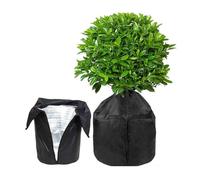 GUOXIAD Pot Winter Protector, Plant Root Insulation Covers, Fruit Tree Frost Protection Cover for Cold Weather, Adjustable Strap Wrap(Black,65x70cm)