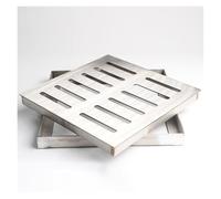 GUOXIAD Square Rain Grate with Frame, Stainless Steel Grate Gutter Cover, Non-Slip Floor Drain, Drain Kit for Outdoor Patio Yard Garden Pool Deck(304 Stainless Steel,60x60x3cm)