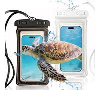 Guoxintech Custodia impermeabile per telefono, confezione da 2, custodia subacquea IPX8 con airbag per iPhone 16 15 14 Pro Max e Samsung S25 S24 Ultra, borsa impermeabile trasparente da 7 pollici per