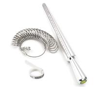 Guoxintech Strumento di misurazione per anelli UK, strumenti di misurazione per dita in acciaio e metallo, scala dalla A alla Z, per misurare i diametri degli anelli, kit di misurazione per gioielli