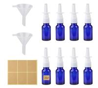 GUOYIHUA 8 flaconi spray nasali vuoti da 15 ml, spray nasale vuoto ricaricabile con 2 imbuti e 6 etichette vuote per profumo, oli essenziali, acqua salata