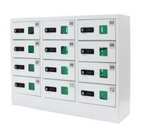 guoyjmm Armadietto per Cellulare con 12 Scomparti, Armadietto per Cellulare in Lamiera d'Acciaio, Stazione di Ricarica per Cellulare con Lucchetto a Combinazione, per Scuole, Hotel e Uffici