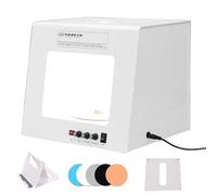 guoyjmm Mini Studio Fotografico con Scatola Luminosa, Kit Professionale per Fotografia di Gioielli, Quattro Luci di Riempimento/Luminosità Regolabili, Giradischi Intelligente per Fotografia,T30
