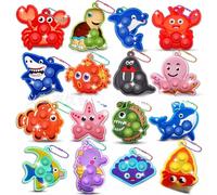 GUOYOU 16 Animali Marini per Bambini Portachiavi Bambini Mini Silicone Regalini fine Festa Compleanno Gadget Compleanno Bambino per Ragazzi e Ragazze Regalini Fine Festa