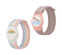 GUOYOU 2 Pezzi Airtag Bambini Protettiva GPS Anti Perso Braccialetto GPS Bambini Simpatico Cartone Animato Bracciale Airtag Bambinis Morbido Regolabile Porta Airtags Bambinis per Adolescenti