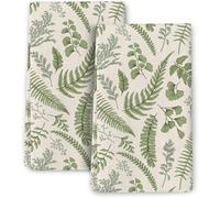 GUOYOU 2 Pezzi Strofinacci Cucina, Morbido Canovacci Cucina, Resistente Facile da Pulire Stracci, Verde Salvia Asciugamani Microfibra Non Lascia Tracce Acqua per Bagno Cottura Trasloco Nuova Casa