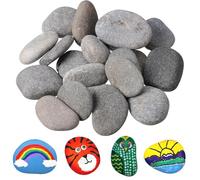GUOYOU 24 Pezzi Sassi da Dipingere 3-5cm, Rocce Naturali di Disegno Pietre da Giardino Naturali & Creative Pebble, Pietre Piatte per DIY Pittura Decorazioni Acquario Artigianali