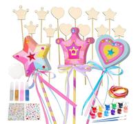 GUOYOU 27fare bacchette magiche fai da te per bambini e principesse, compleanni e ragazze, in legno, pittura