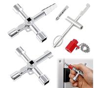 GUOYOU 3 Pezzi Chiave Quadrata Contatore Chiave Universale per Contatori Chiave Contatore Gas Chiave Triangolare 4 Modi Chiave di Utility per Elettrico Acqua Gas Metro Scatola Armadio