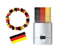 GUOYOU 5 Pezzi Collane Hawaiane per Fans Della Germania, 1 Pezzo Truccabimbi per Trucco della Bandiera dei Tifosi, Ghirlande Hawaiane Collana Hawaiana Festa Spiaggia Tema Tropicale
