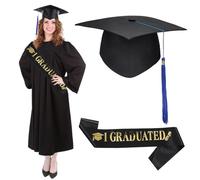 GUOYOU Cerimonia Di Laurea Hat, Cappello Laurea con Fascia per Laurea, Laurea Cappello Unisex, Bachelor Hat Cerimonia Di Laurea Rifornimenti, Per Adulti Foto Regali Costume Bonnet Hat(Maestro)