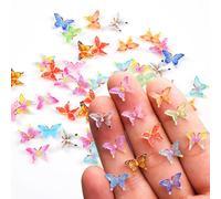 GUOYOU Farfalle Decorative,65 Pezzi Farfalle Accessori di Farfalle in Miniatura in Resina Accessori per la Casa Delle Bambole 3D Bambole,Mini Decorazione a Farfalla Decorazione del Giardino Fatato