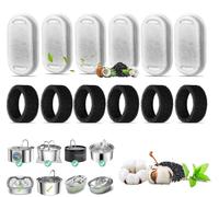 GUOYOU Filtri Fontanella per Gatti, 6 Pezzi Filtri di Ricambio per Gatti e 6 Pezzi Spugna per Fontana Filtri Fontana Gatto con Carboni Attivi Filtro A Carbone Per Fontana Gatto Cane