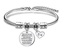 GUOYU Regalo Zia Bracciale Braccialetto Donna Ciondolo Con Incisione Solo una Zia Può Abbracciare Come una Mamma, Mantenere Segreti come una Sorella Regali Compleanno,Regalo Festa Della Mamma