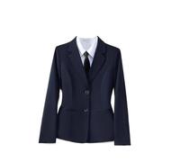 GUOYUXIAO Giacca Blazer Professionale per Carriera da Donna, Revers a L, Giacca Nera a Maniche Lunghe Blue08 L