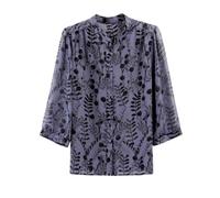GUOYUXIAO Women's Shirt Thin Floral Chiffon 3/4 Sleeve Summer Top-Color1-Medium
