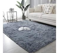 GUOYUYU Agnello Pecora Tappeto 140x160cm Lungo Soggiorno Soffice Peloso Soggiorno Tappeto Shaggy Pelo Lungo Morbido per Soggiorno, Camera da Letto, Bagno, Grigio Chiaro