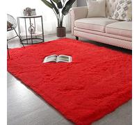 GUOYUYU Faux Tappetto 200x300cm Morbida Robusto Lavabile Tappeto per la cameretta Shaggy Pelo Lungo Morbido per Bambini Play Home Decorate Soggiorno, Rosso
