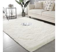 GUOYUYU Tappeto per Soggiorno 200x300cm Antiscivolo, Lussuoso, Morbido Shag Area Rugs Peloso Shaggy Pelosi Morbido per Bambini Play Home Decorate Soggiorno, Bianco
