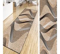 GUOYUYU Tappeto Runner Antiscivolo 60x190cm Motivo Geometrico Lungo Moderno Antiscivolo Lavabile Passatoia Cucina Antiscivolo e Lavabile per Cucina, corridoio, Soggiorno, F