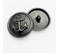 GUOZHAN 10 Pezzi 15/20/25mm Bottoni da Cucito Vintage con Motivo ad Ancora Bottoni da Giacca in Metallo Nero Argento Oro Bottoni da Camicia alla Moda da 20mm