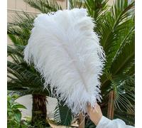 GUOZHAN 10 Pezzi/Lotto Piume di Struzzo Bianche Naturali 15-50 cm Grandi Piume per Decorazioni per la casa e Matrimoni centrotavola da Tavolo Artigianato