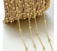 GUOZHAN Catene di Perline in Acciaio Inossidabile da 2 Metri e 1 Metro per la creazione di Gioielli Fai da Te, collane, bracciali, Accessori, Catene a Palline Fatte a Mano