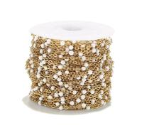 GUOZHAN Catene in Acciaio Inossidabile da 2 mm di Larghezza e 2 m per Gioielli Fai da Te, smaltate, con Perline ovali, per collane, bracciali e cavigliere da Donna.