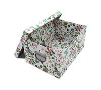 GUOZI Scatola portaoggetti pieghevole, scatola dei ricordi decorativa con coperchio e angoli rinforzati in metallo, scatola di cartone con manici, scatola regalo organizer per souvenir, giocattoli,