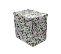 GUOZI Scatola portaoggetti pieghevole, scatola dei ricordi decorativa con coperchio e angoli rinforzati in metallo, scatola di cartone con manici, scatola regalo organizer per souvenir, giocattoli,