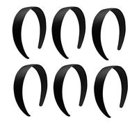 Guozihao 1,2 pollici raso capelli strap, donne e ragazze antiscivolo hard Hair Strap, 6 pezzi nero.