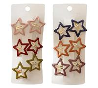 Guozihao 12 fermagli per capelli a forma di stella, in metallo, accessori per capelli per donne e ragazze