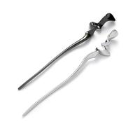 Guozihao 2 linee irregolari, bacchette per capelli, nero argento