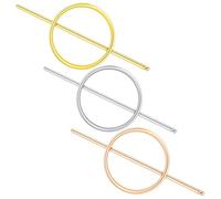 Guozihao 3 fermagli per capelli da donna minimalisti a forma di cerchio, color oro, argento, geometrici, decorativi, accessori per capelli per ragazze, matrimoni, feste di compleanno, decorazioni per