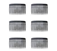 Guozihao 6 fermagli per capelli a 14 denti, stile vintage francese, accessori per velo da sposa, capelli lunghi e ricci (nero)