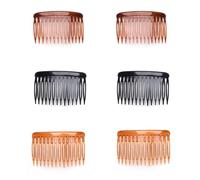 Guozihao 6 fermagli per capelli a 14 denti, trasparenti, stile vintage francese, accessori per donne e ragazze, velo da sposa, capelli fini