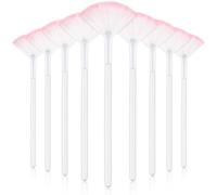 Guozihao 9 pennelli a ventaglio per maschera facciale, morbidi pennelli applicatori per peeling glicolico, per crema di fango (bianco e rosa)