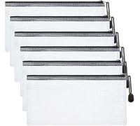 Guozihao Borsa a Matita in Maglia 6 pz 4,25 x 9,25 Pollici Schienale impermeabile A6 Dimensioni Zip Borsa di Immagazzinaggio Documenti per Ufficio Home Travel