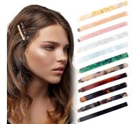 Guozihao Fermaglio per capelli lungo in stile francese con lucidatura geometrica, accessorio per capelli adatto per donne e ragazze, matrimoni, damigelle, San Valentino, compleanni, 11 pezzi, stile