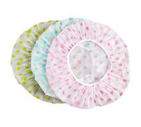 Guozihao Grandi cuffie da doccia in plastica da donna riutilizzabili impermeabili per doccia (3 pezzi rosso blu verde)