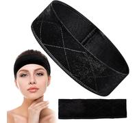 Guozihao Manico per parrucca con testa in velluto di cigno con clip regolabili aggiuntive per parrucca da parrucchiere, fascia in cotone elasticizzato (nero)