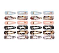 Guozihao Set di 24 fermagli per capelli in resina, alla moda, geometrici, forcine per capelli in acrilico a coccodrillo, accessori per capelli per donne e ragazze