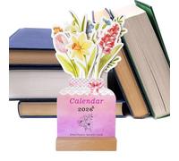 Gupcaqosjw Calendario Da Scrivania Fiori 2026 | Calendario Mini Da Tavolo Floreale Decorativo In Piedi | Organizzatore Agenda Pianificatore Per Decorazione Casa Ufficio | Per Studio Scuola Università