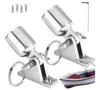 Gupcaqosjw Cerniera del ponte superiore bimini, hardware del ponte barca - 2 coppie Bimini Top Bracket con tappi per estremità oculari,di parasol di yacht pesante, attaccamento da tenda marittima