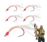 Gupcaqosjw Escche Artificiali da, Set da 5 Esche Artificiali Fluorescenti, Escche da Coda Riflettente da 4.5 cm per Acque Dolci, Per tore Outdoor Acqua Salata Notte Persico Luccio Pesce Gatto