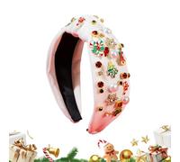 Gupcaqosjw Fascia Natalizia | Copricapo Alla Con Perle - Fascia per Capelli Natalizia Elegante,per Sposa Appassionati di Cosplay Raduno Familiare Festa in Ufficio Matrimonio Invernale Servizio in